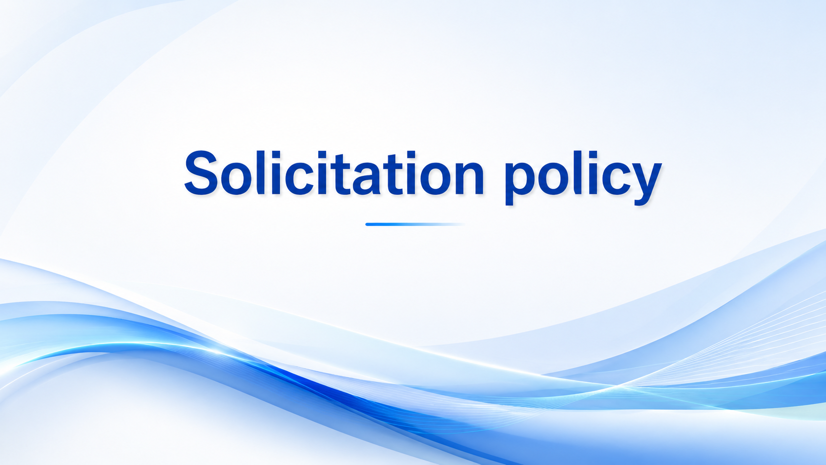 Solicitation policy